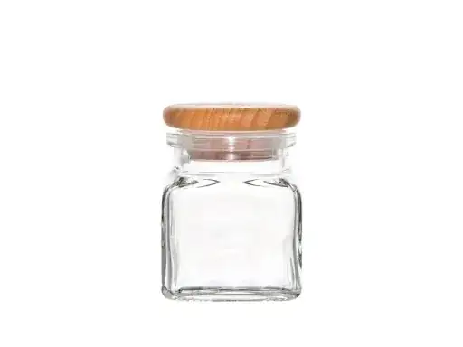 clear glass hermetic container