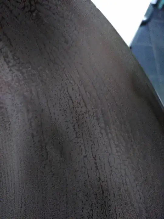 Detail of streaks inside of pan