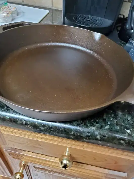 Skillet after attempted seasoning.
