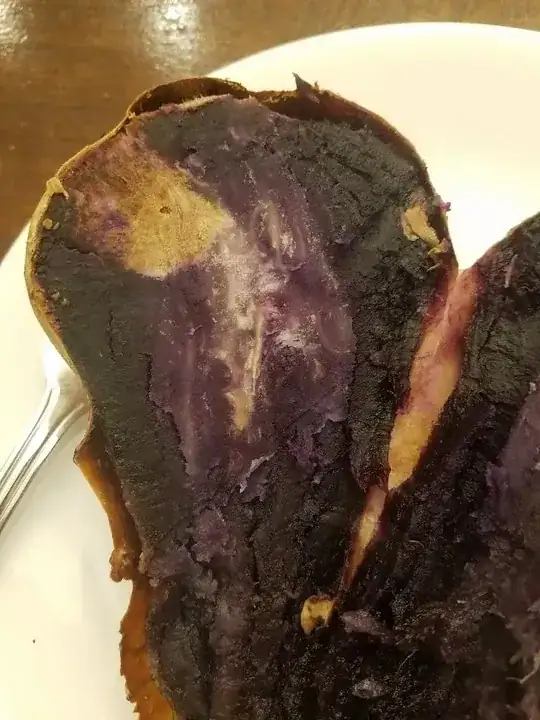 purple sweet potato with spots