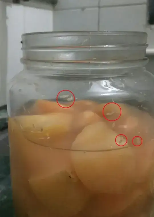 white little maggots lurking on top of the jar