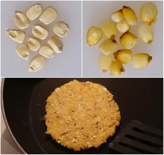 Nixtamalized Corn after pestle and mortar