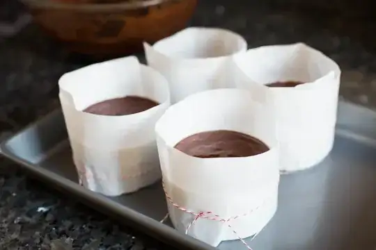 souffle dishes with parchment collars