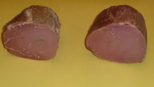 Two beefs, the one on the right looking more dense.