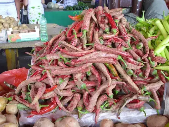 The chiles in a Serbian market.