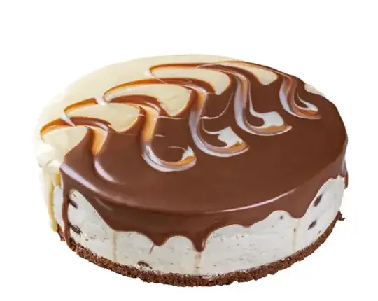 Bavaria cake from nedelya website. It is round and drizzled with chocolate.
