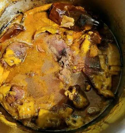 pork butt with yellow substance