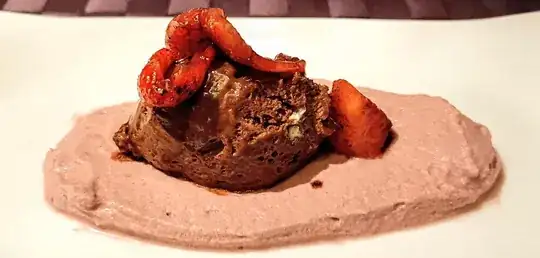 Red wine and chocolate mousse
