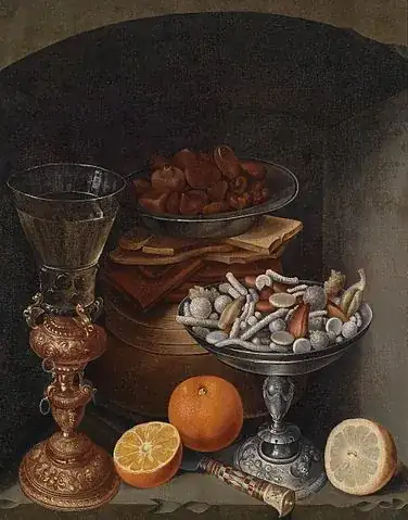 Painting of Still Life with Candy by Georg Flegel
