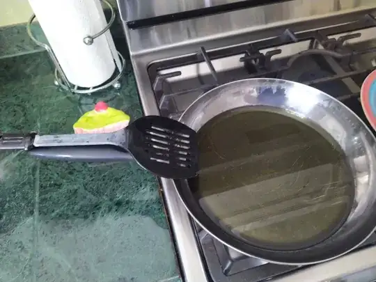 My frying setup. About 1/2 inch of oil in a pan.