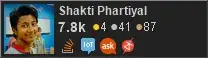 profile for Shakti Phartiyal on Stack Exchange, a network of free, community-driven Q&A sites profile for Shakti Phartiyal on Stack Exchange, a network of free, community-driven Q&A sites