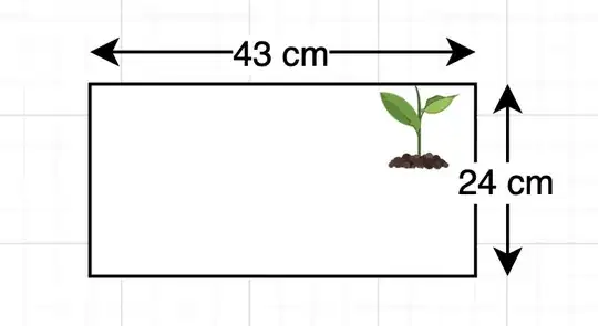 seed planted towards the end of the container