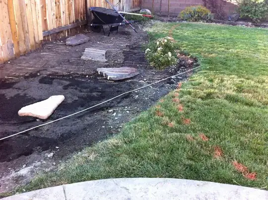 the string represents the proposed drain pipe
