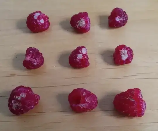 raspberries with white spots