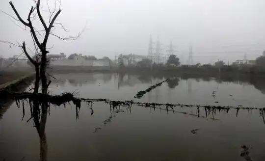 Standing water in field