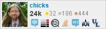 profile for chicks on Stack Exchange, a network of free, community-driven Q&A sites