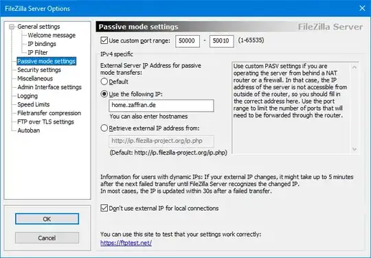filezilla server configruation 2