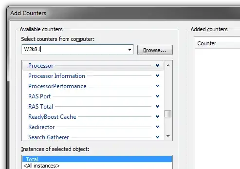 Adding counters from a remote computer