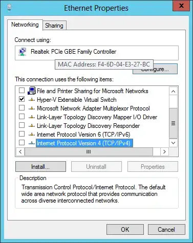 Ethernet Properties ss