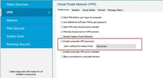 VPN settings page - reconnect feature
