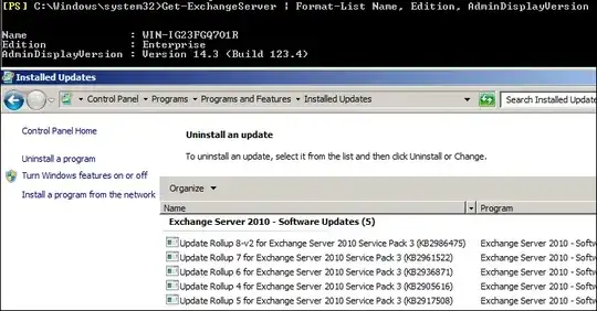 Get-ExchangeServer results vs list of installed updates for Exchange