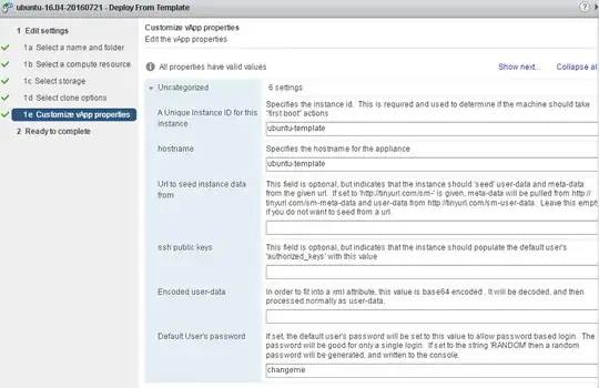 Ubuntu cloud image vApp Options