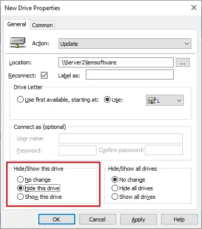 New Drive Properties