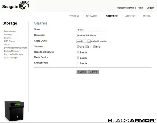 NAS share page