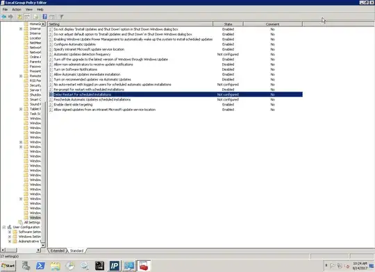 Here is a screenshot of the policy screen overview