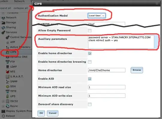 CIFS Configuration Screen Capture