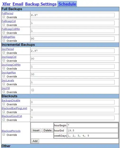Schedule settings sample