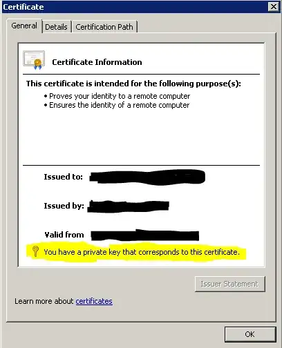Certificate Information Dialog