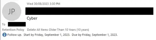 Example email retention policy