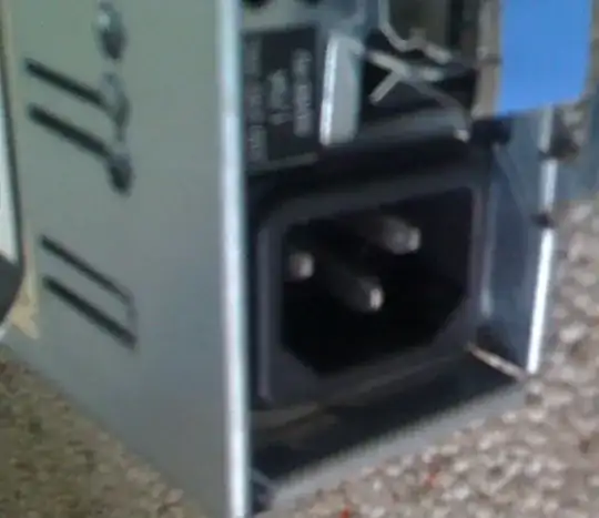 A close up photo of the three pronged power connector on my IBM x355 server.