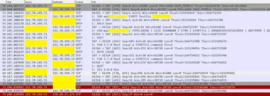 Packet Capture from port 587