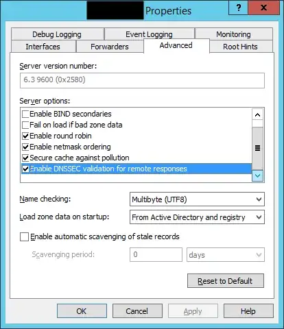 DNS server properties on Windows 2012 R2