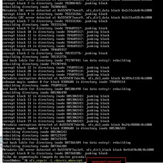 xfs_repair -L 