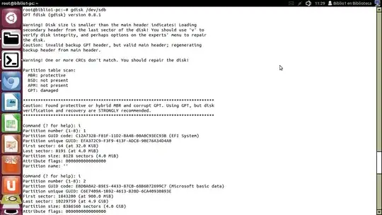 Info partition gdisk