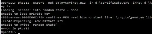 unable to load private key