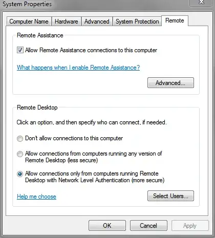 Remote Desktop Services in Windows 7