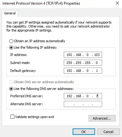 Workstation Static IP