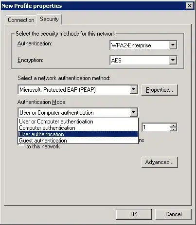 New Profile properties dialog