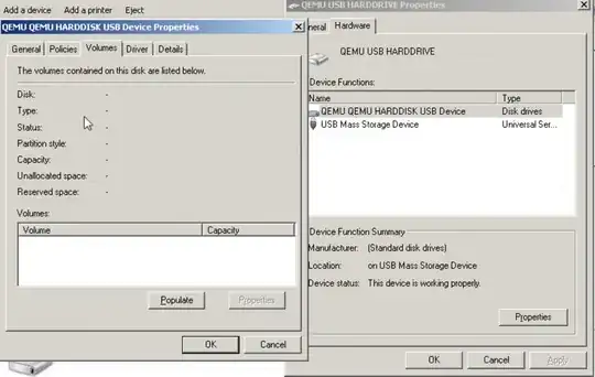 Properties of QEMU USB HARDDISK