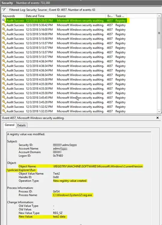 Figure 8 - Only log is generated after subkey creation