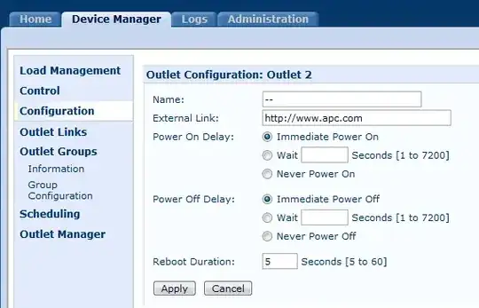 outlet configuration screenshot