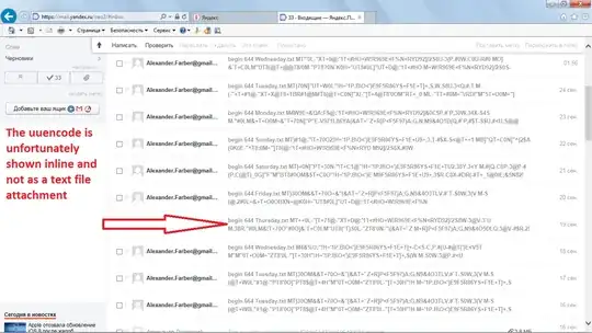 Yandex mail screenshot