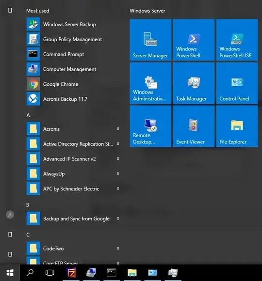 start menu