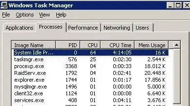 taskmgr.exe using 1 core (25%)