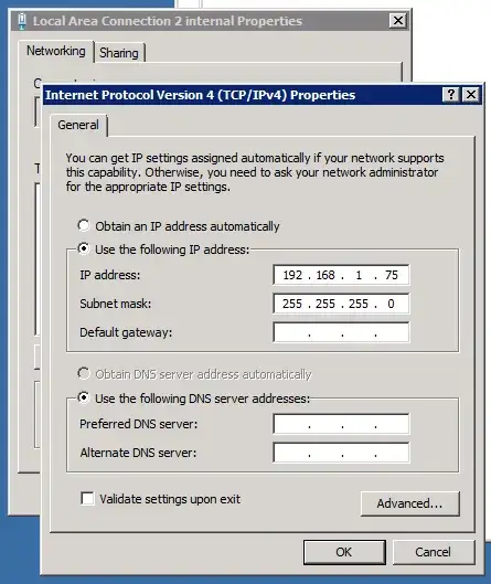 Internal Network Setup