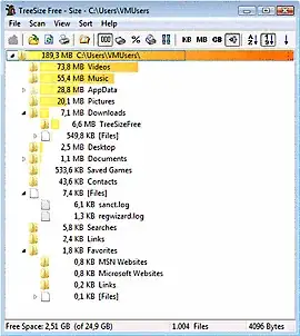 Treesize Free Screenshot
